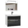 BADMÖBEL Badezimmer Silber/ Schwarz, Glänzend Matt - Schwarz/Grau, Holz (60/51/40cm) - B BELINI GROUP