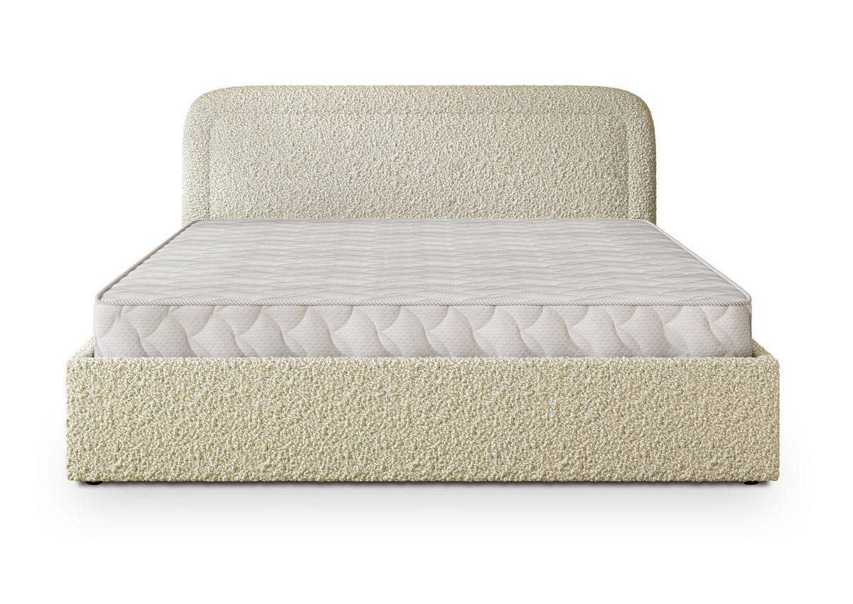 POLSTERBETT BENIRA Q 200x200 cm mit Bettkästen - Creme - Creme, Holz/Textil - MASSENO