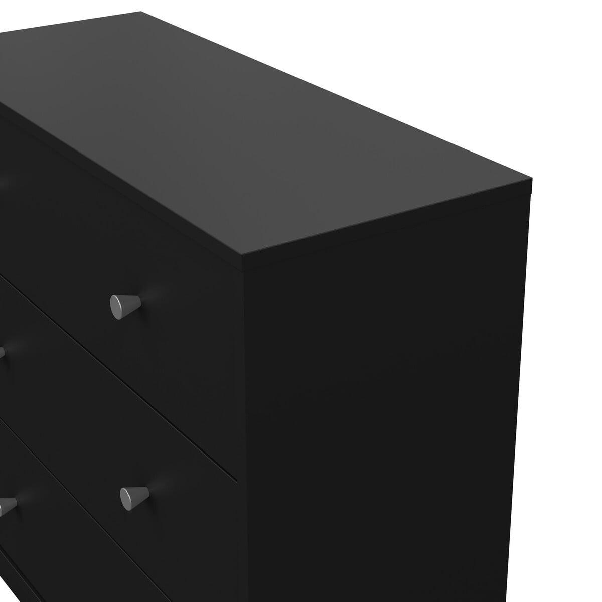 51. KOMMODE mit 3 Schubladen lise 72,4/30,1/68,3 cm - Schwarz, Holzwerkstoff (30.1/68.3/85.2cm) - Calicosy