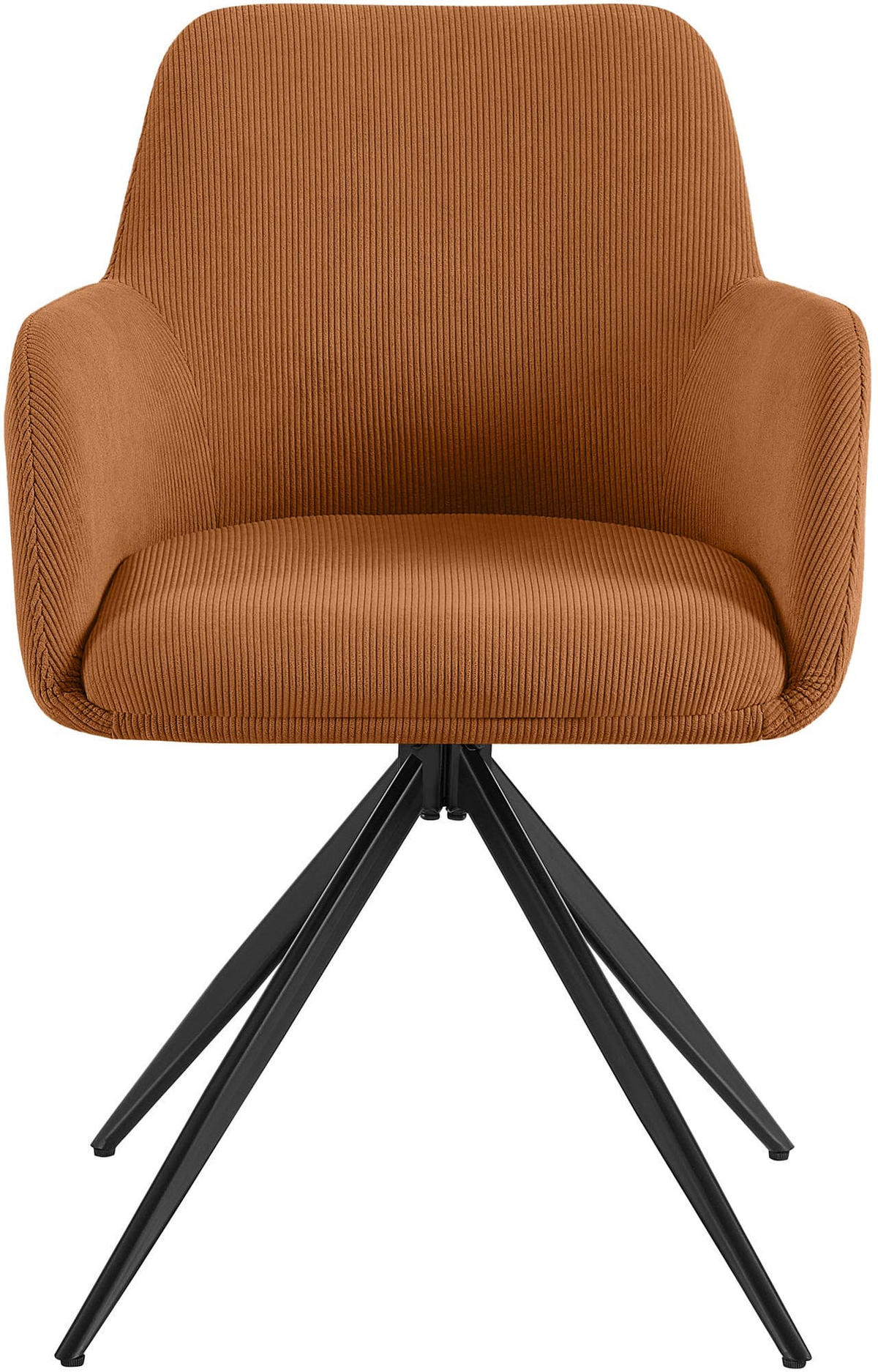 ESSZIMMERSTUHL Cord Orange - Schwarz/Orange, Textil/Metall (56/81/62cm) - CLP