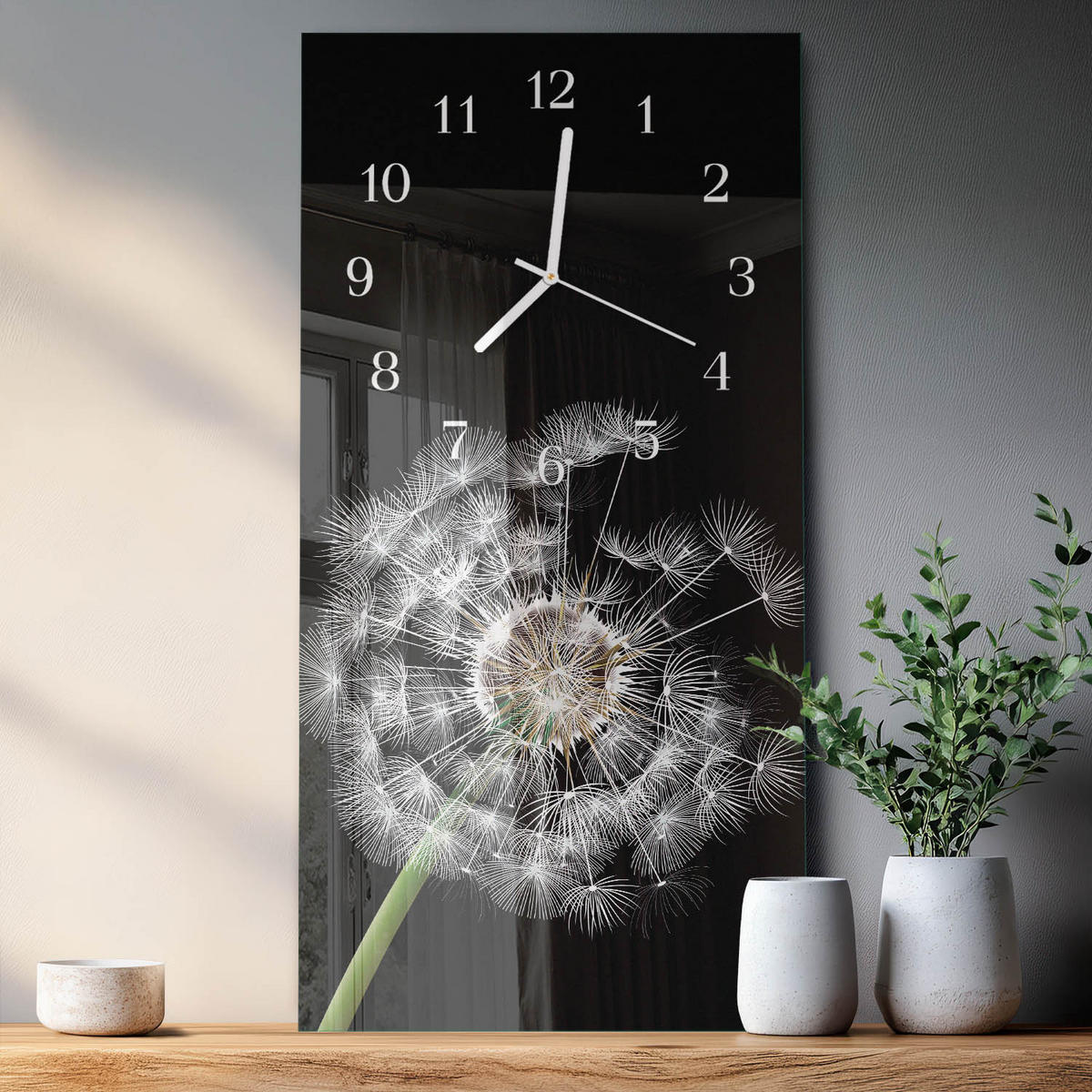 WANDUHR 30x60 cm - Magnolienblüte - Multicolor, Glas (30/60/0.4cm) - TULUP
