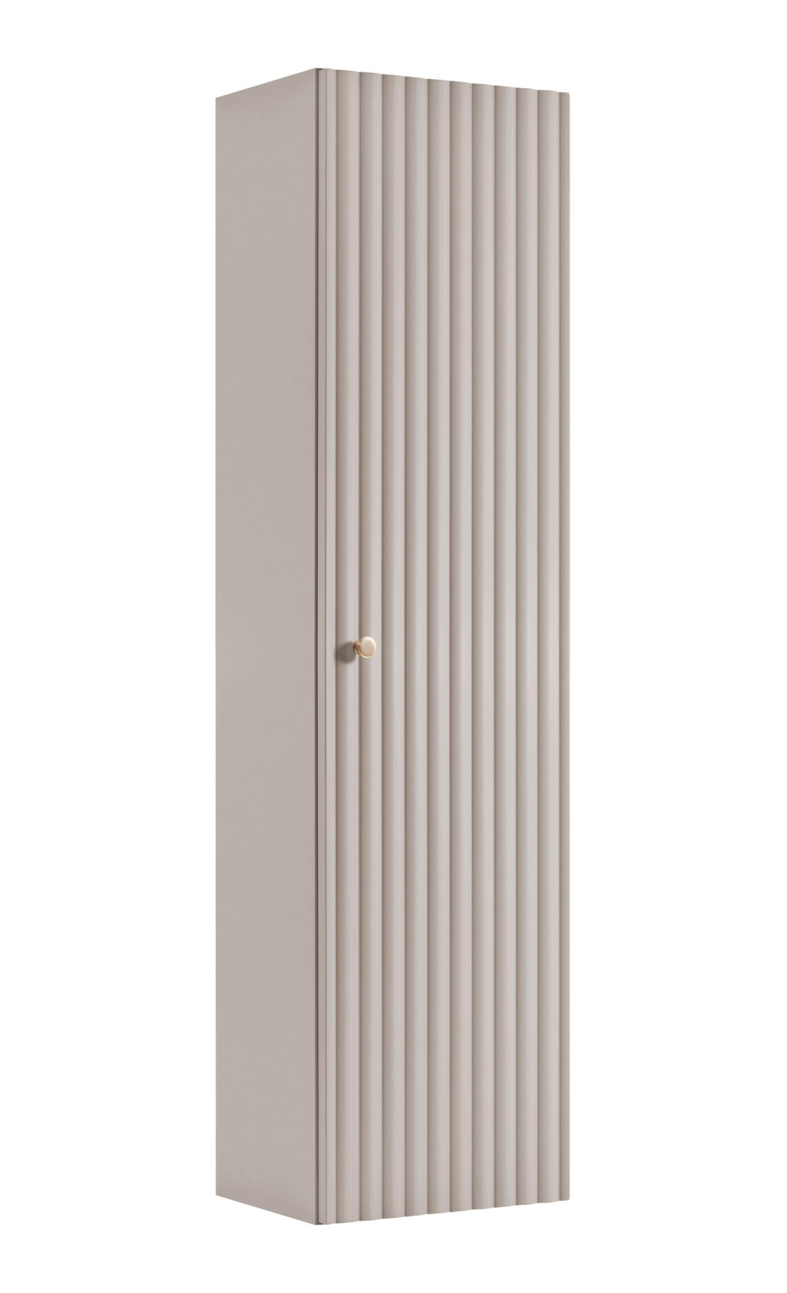 HOCHSCHRANK BELLO hängend geriffelt Kaschmir matt 35/136/27 cm - Kaschmir, Holzwerkstoff/Metall (35/136/27.2cm) - Rodan