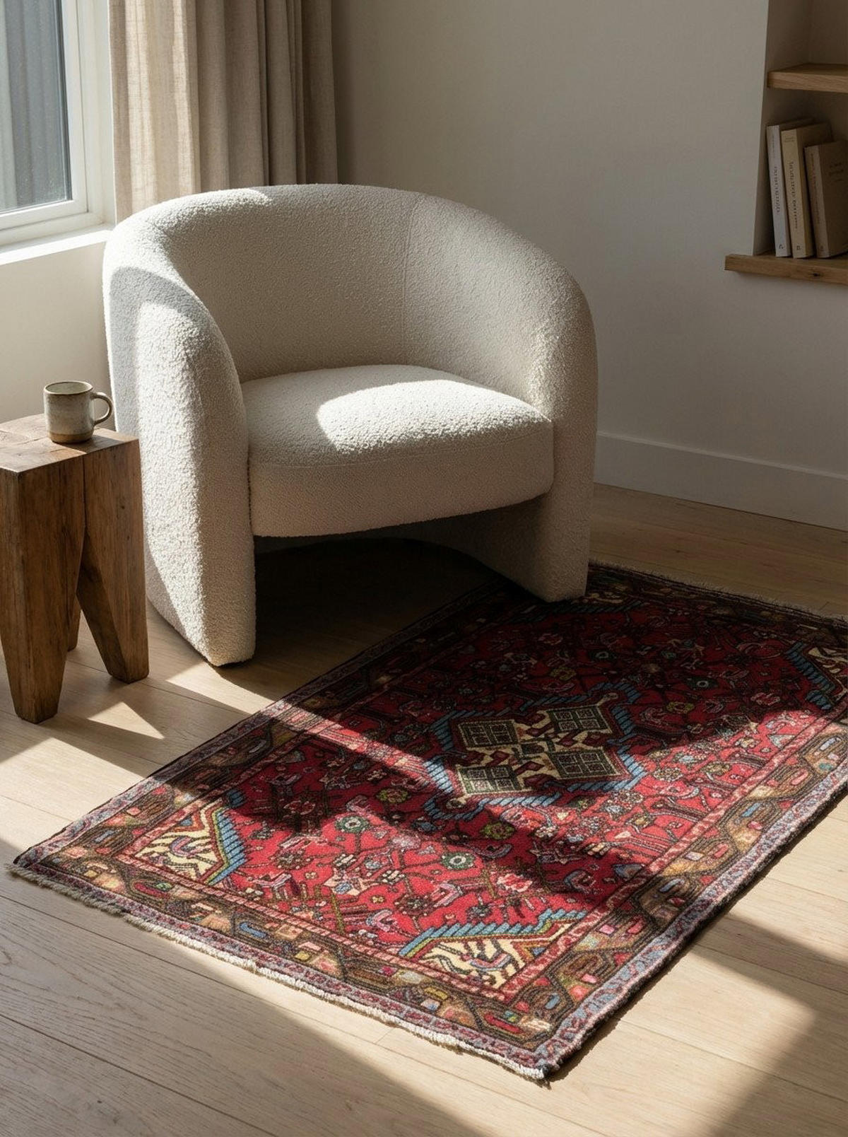 TEPPICH Assadabad Rot 131/77 cm Schurwolle - Rot, Textil (77/131cm) - Looma