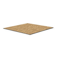 TISCHPLATTE 60 x 60 cm, Fischgrätmuster - Beige, Holzwerkstoff (60/60/1.25cm) - Oviala