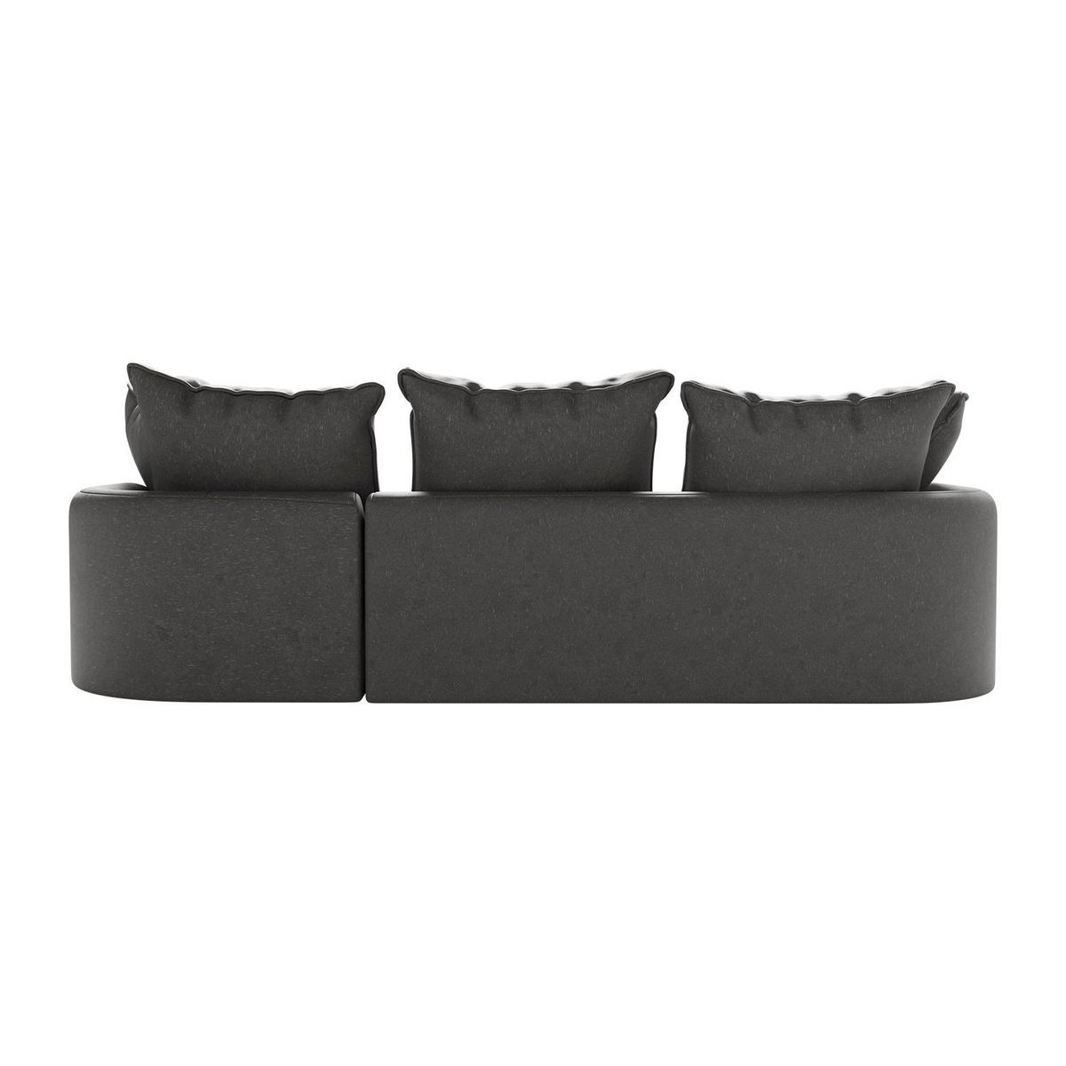 SOFA Tirano Samt Dunkelgrau mit Ottomane rechts - Dunkelgrau, Textil (300/102cm) - Juskys