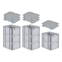 EUROBOX 8x Nextgen Economy Mit Auflagedeckel Grau/Blau Griffe Geschlossen 20 Liter - Blau, Kunststoff (30/22/40cm) - PROREGAL