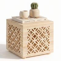 HOCKER Holz Beistelltisch - Braun, Holz (40/40/38cm) - Homestyle4u
