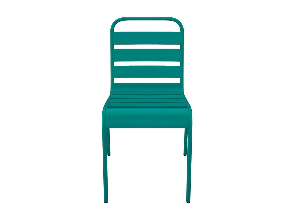 GARTENSTUHL - 47.5cm x 59cm - Stahl - blaugrün - MIRMANDE - Türkis, Metall (47.5/79/59cm) - Vente-Unique