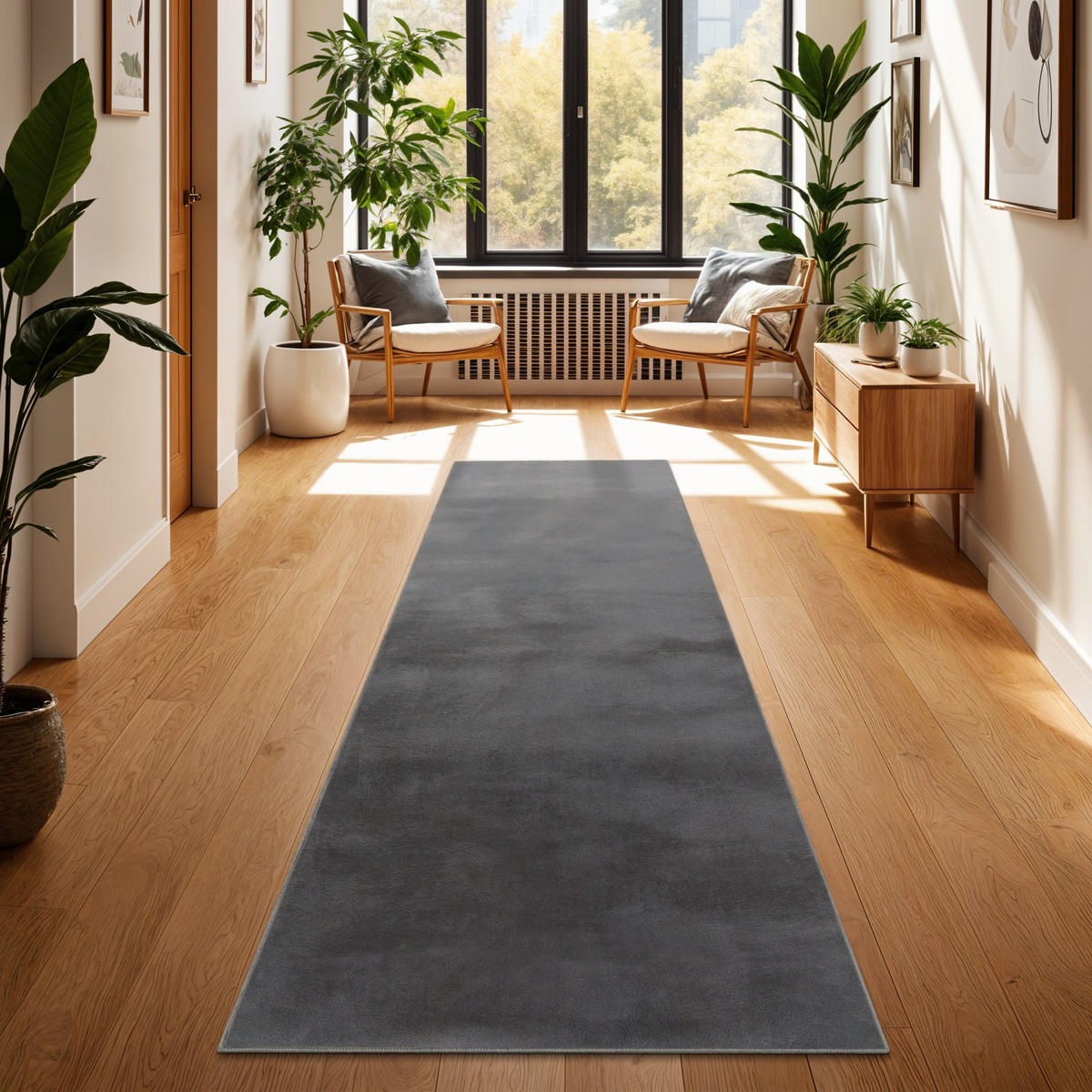 HOCHFLORTEPPICH 80/300 cm Soft 380 - Anthrazit, Kunststoff (80/300cm) - Paco Home