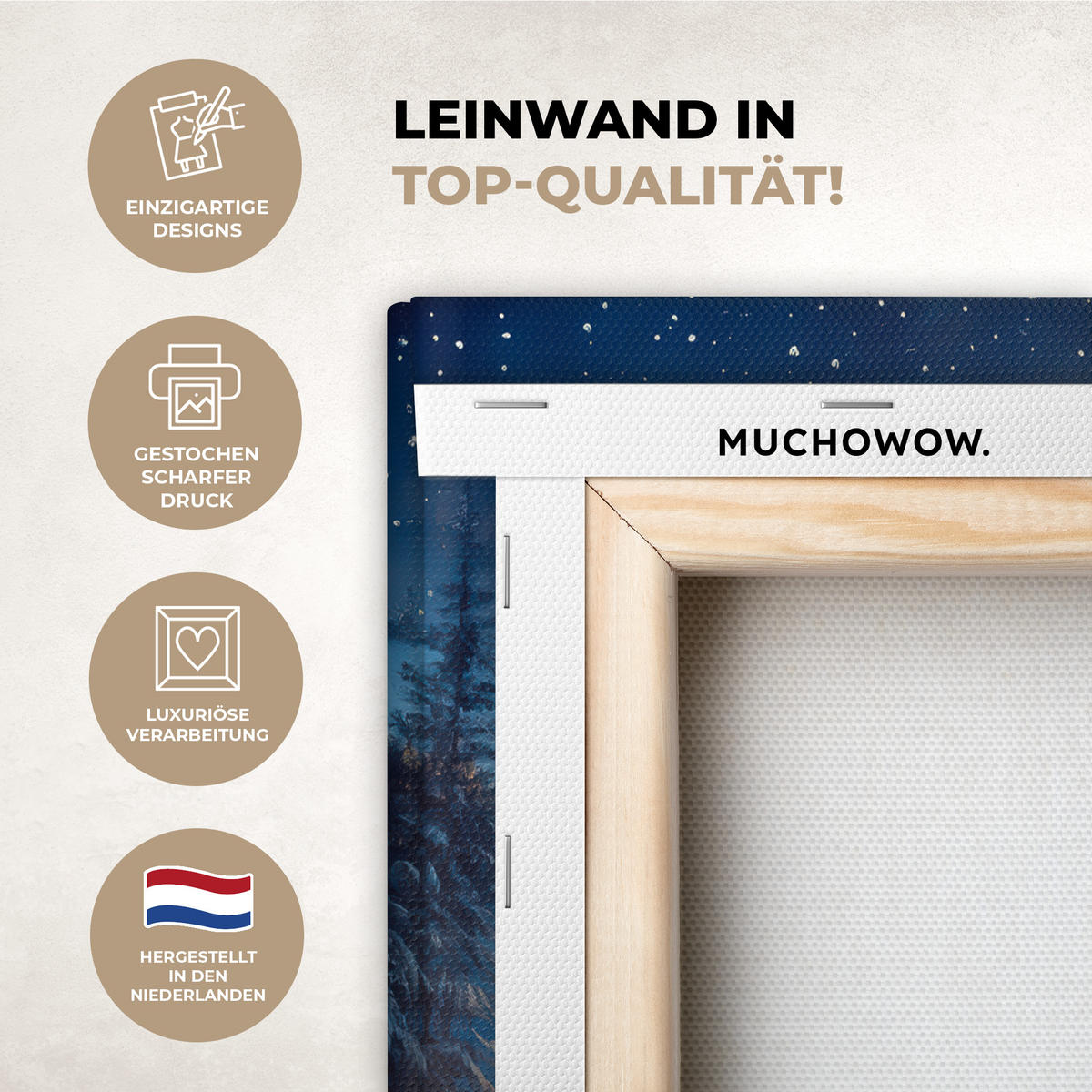 LEINWANDBILD Zug - Weihnachten - Schnee - Weihnachtszug 20x30 cm - Anthrazit, Textil (20/30cm) - MuchoWow