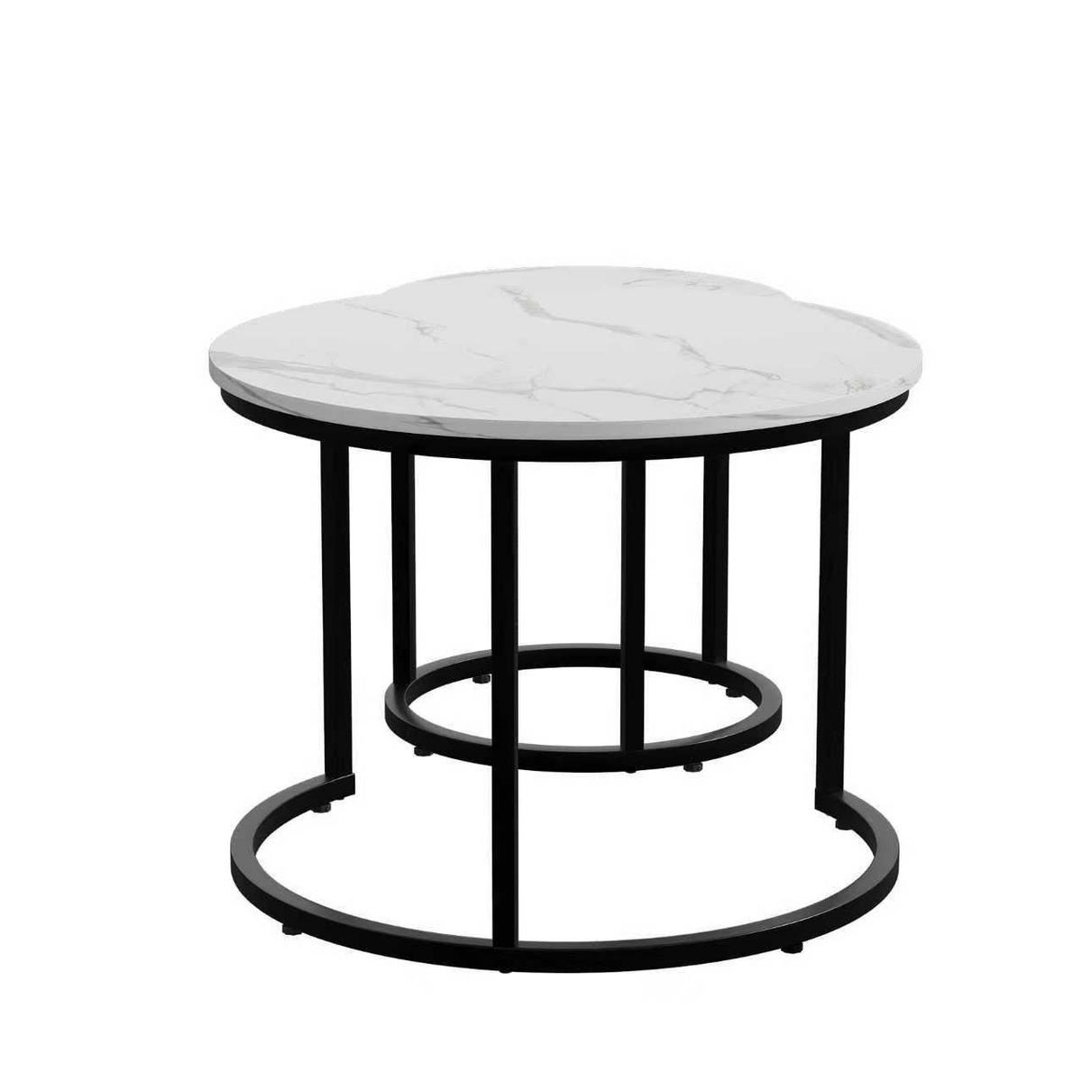 COUCHTISCH Weiß 2er-Set - Weiß, Metall (60/60/45cm) - PANGIVO