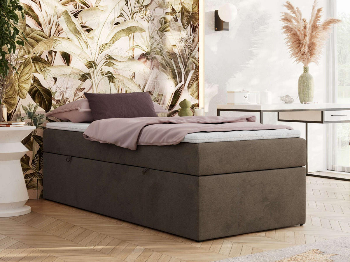 BOXBETT ZERO 90/200 - Braun Velvet - H4 - Topper Visco - Braun, Textil (90/200cm) - MKS