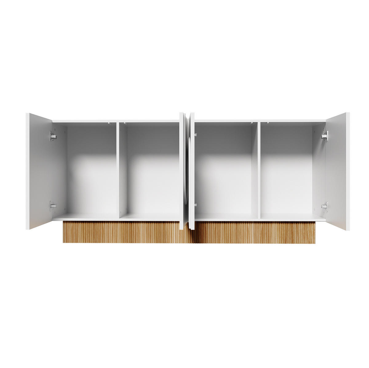 KOMMODE 160/75/38 cm Weiß aus Spanplatte mit 4 Türen - Weiß, Holzwerkstoff (38/75/160cm) - OKMYHOME