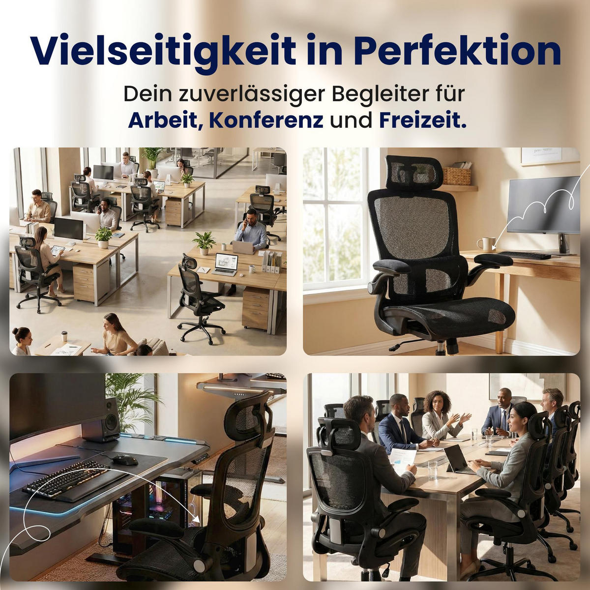 DREHSTUHL Kunststoff Schwarz - Schwarz, Kunststoff/Textil (65/121/65cm) - CLP