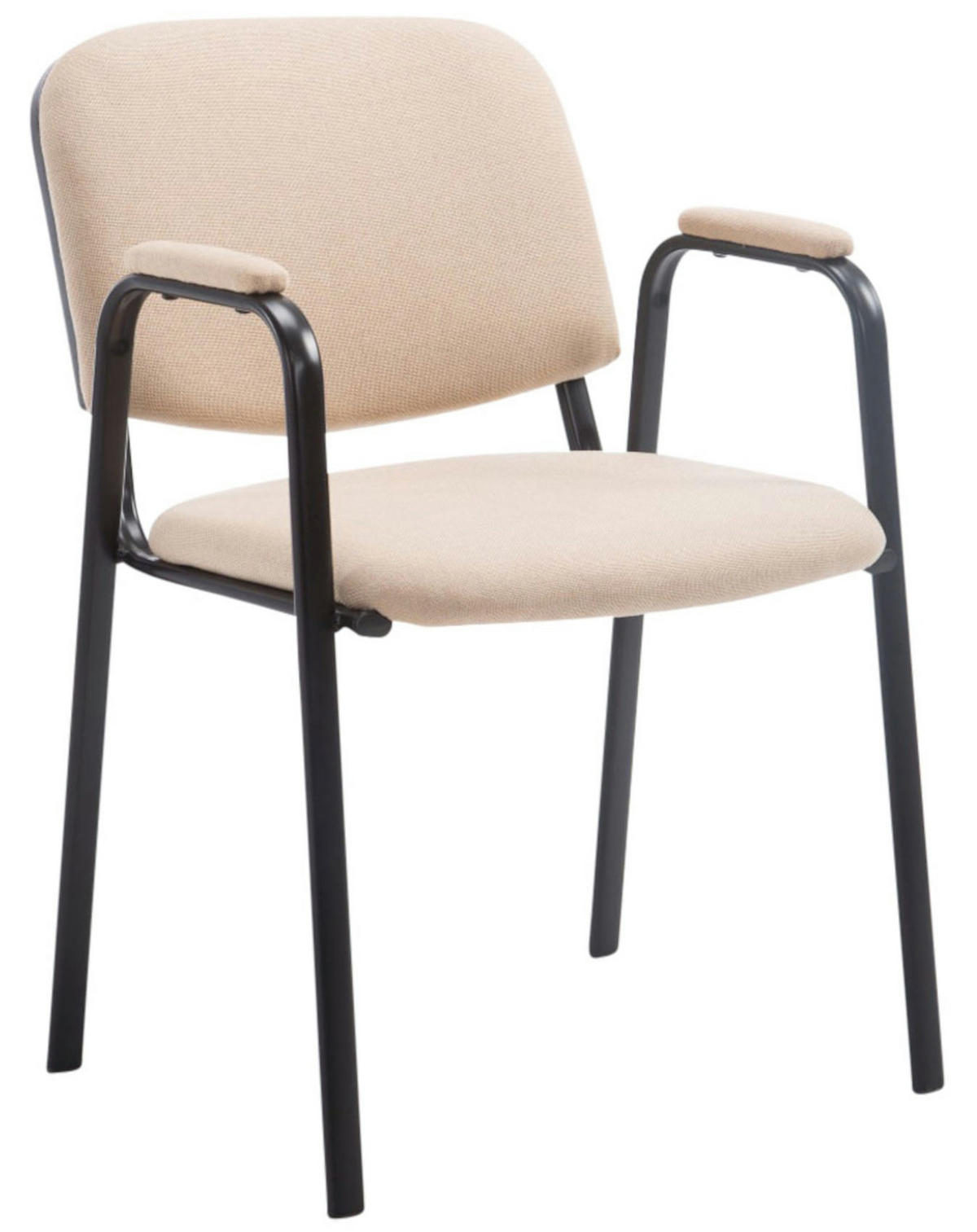 BESUCHERSTUHL 4er Set Stoff creme - Creme/Schwarz, Textil/Metall (53/79/55cm) - CLP