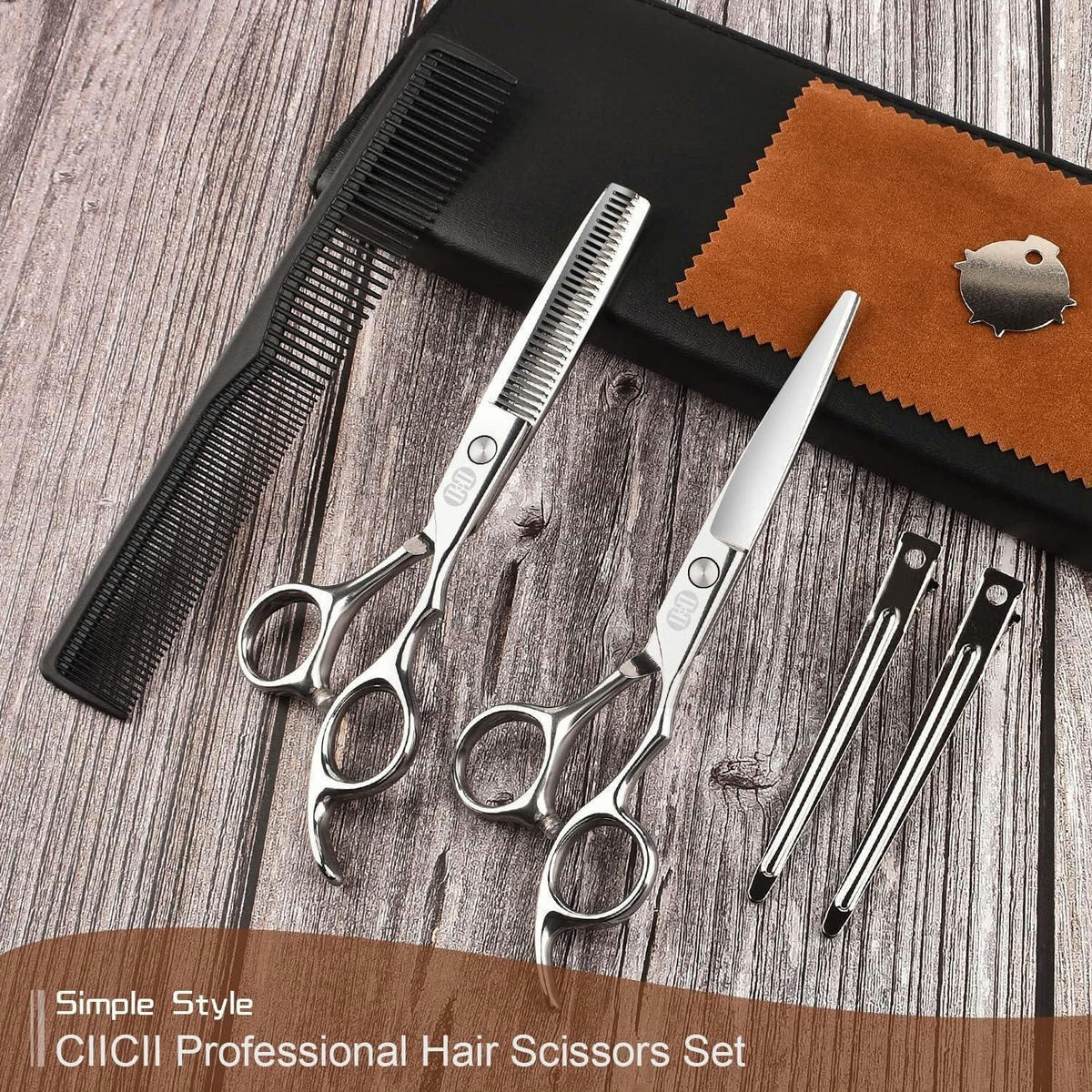 FRISEURSCHEREN Set 8-teilig Silber - Silberfarben, Metall (5.9/1.5/17cm)