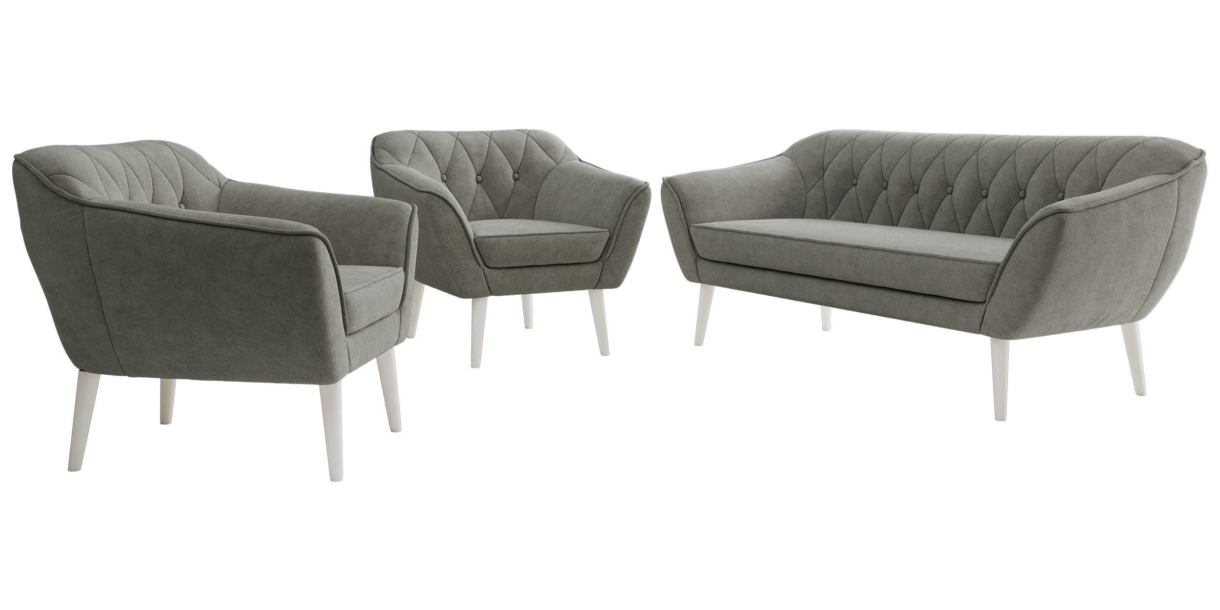 MKS Sitzgarnitur Platin 180x75x74 cm