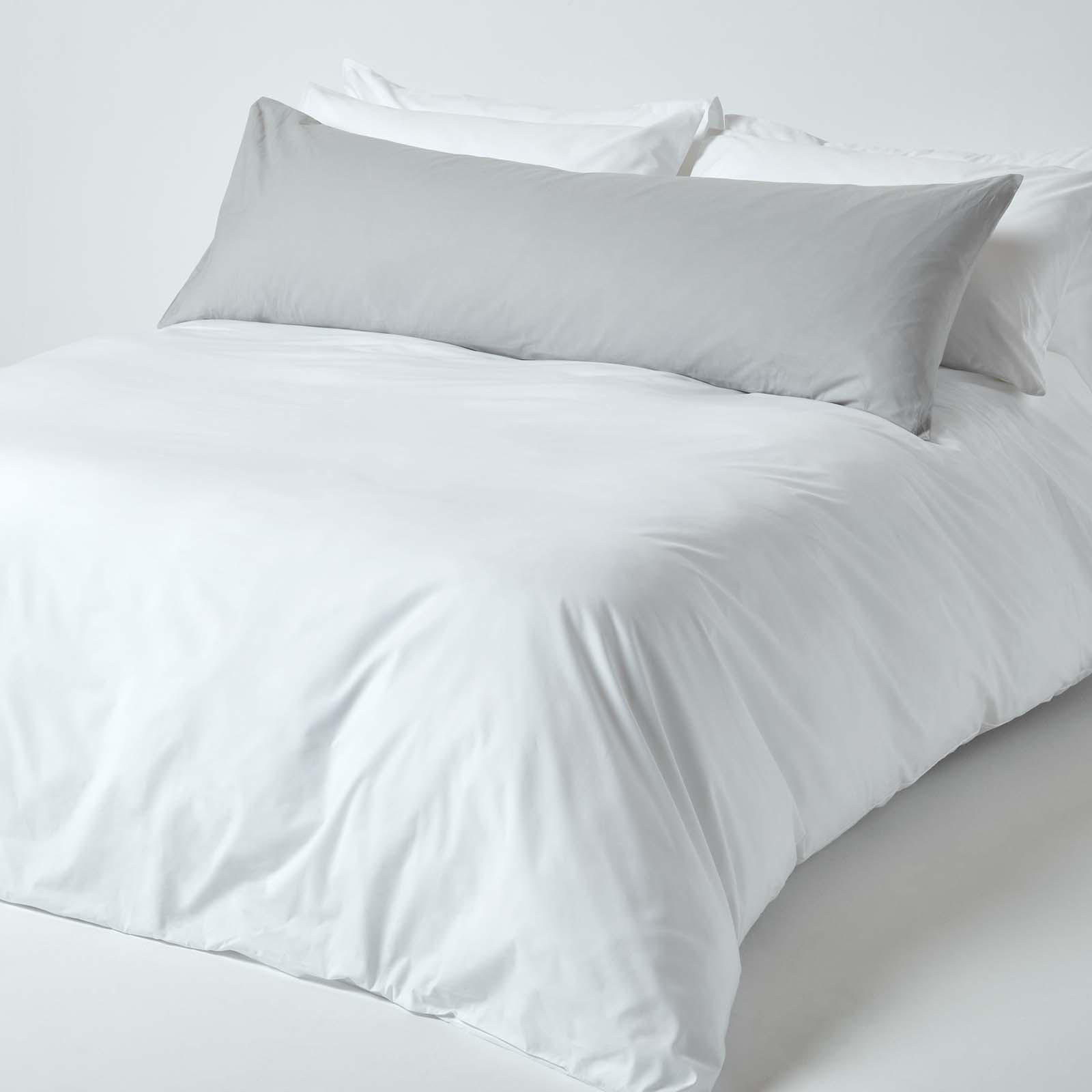 SEITENSCHLÄFERKISSENBEZUG Perkal, Fadendichte 200, 48/136 cm - Grau, Textil (50/140cm) - Homescapes