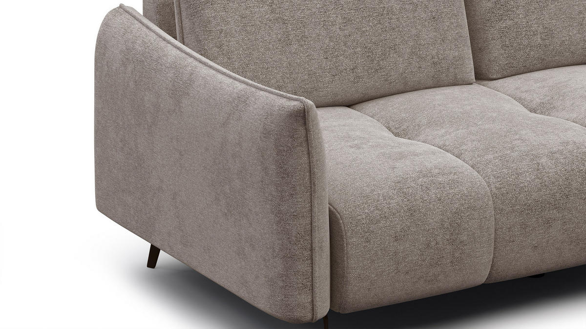 SOFA AERA 2,5-Sitzer, dunkelbeige - Beige/Schwarz, Holz/Textil (187/89/96cm) - Courtois Laville