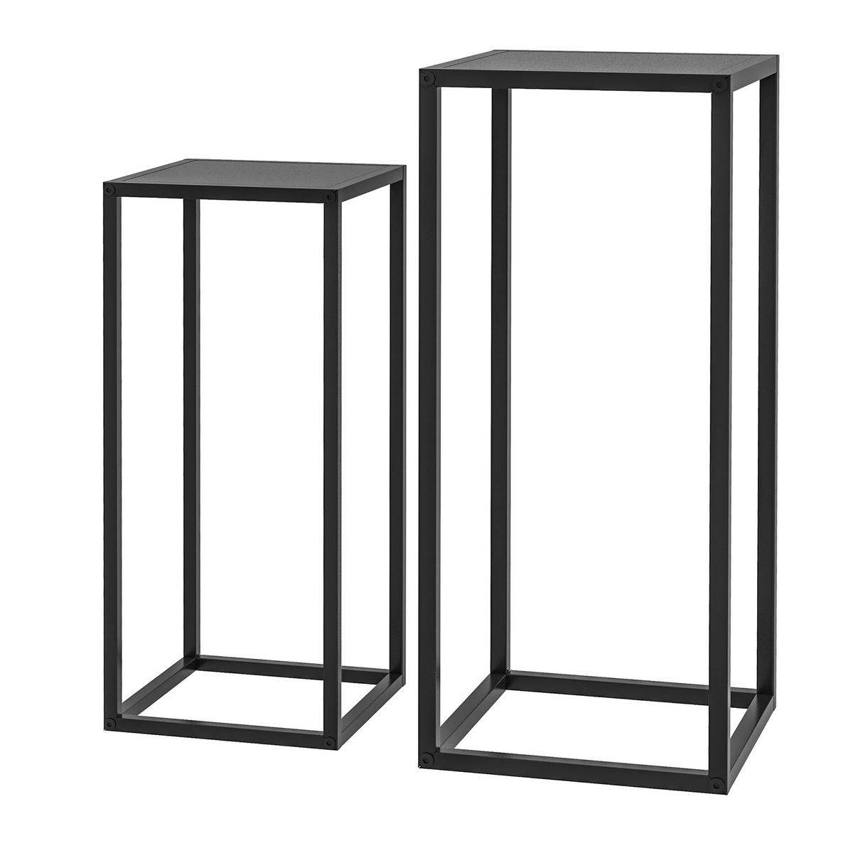 BLUMENSTÄNDER DE-05296 2er-Set, skandinavisches Design Schwarz - Schwarz, Metall (31/31/65cm) - ComfortXL