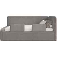 KINDERBETT Fanko Samt Taupe 90x200 cm - Graubraun/Schwarz, Kunststoff/Textil (90/200cm) - Selsey