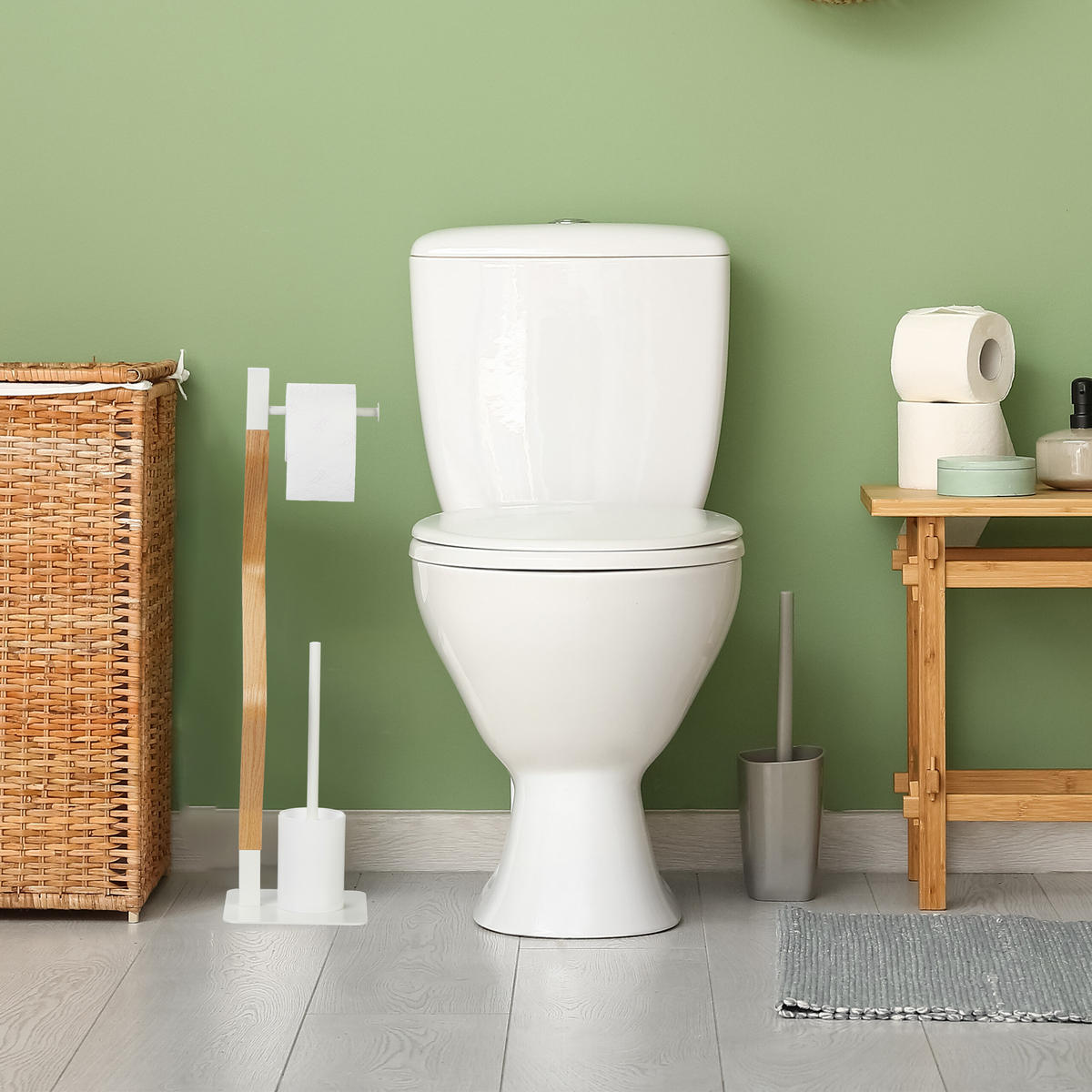 WC-GARNITUR - Multicolor, Holzwerkstoff/Kunststoff (20/76/20cm) - Relaxdays