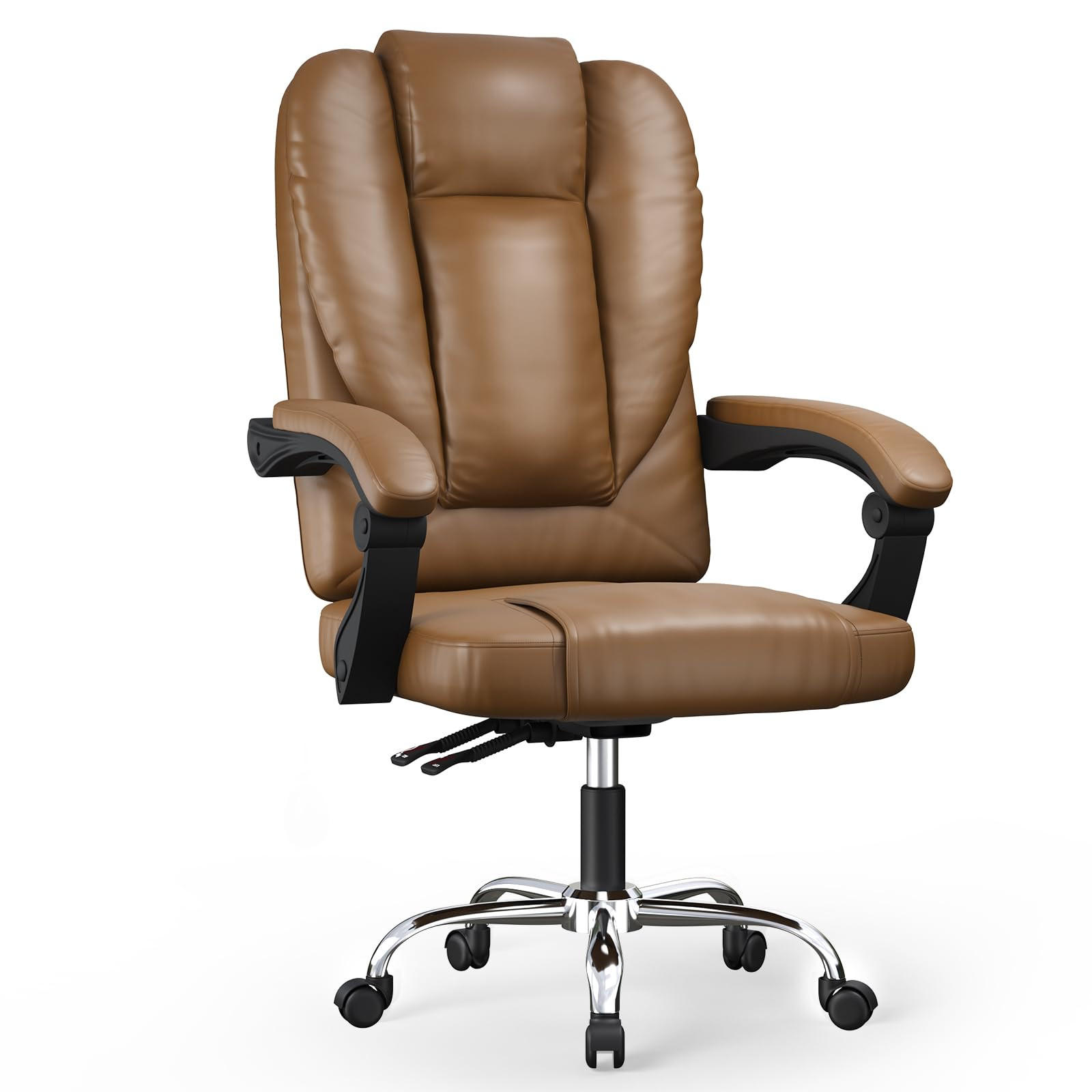 BÜROSTUHL Braun ergonomisch Kunstleder verstellbar - Braun, Leder (64/115/70cm) - Rattrix