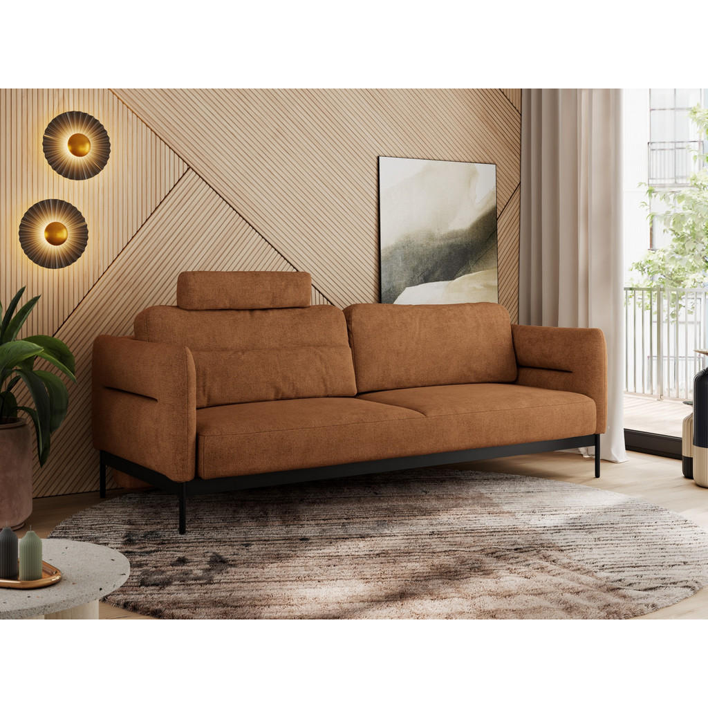 Thumbnail - MKS Sofa, Orange, Textil, 3-Sitzer, 221x82x101 cm, Oeko-Tex®, Wohnzimmer, Sofas & Couches, Sofas, 3-Sitzer Sofas
