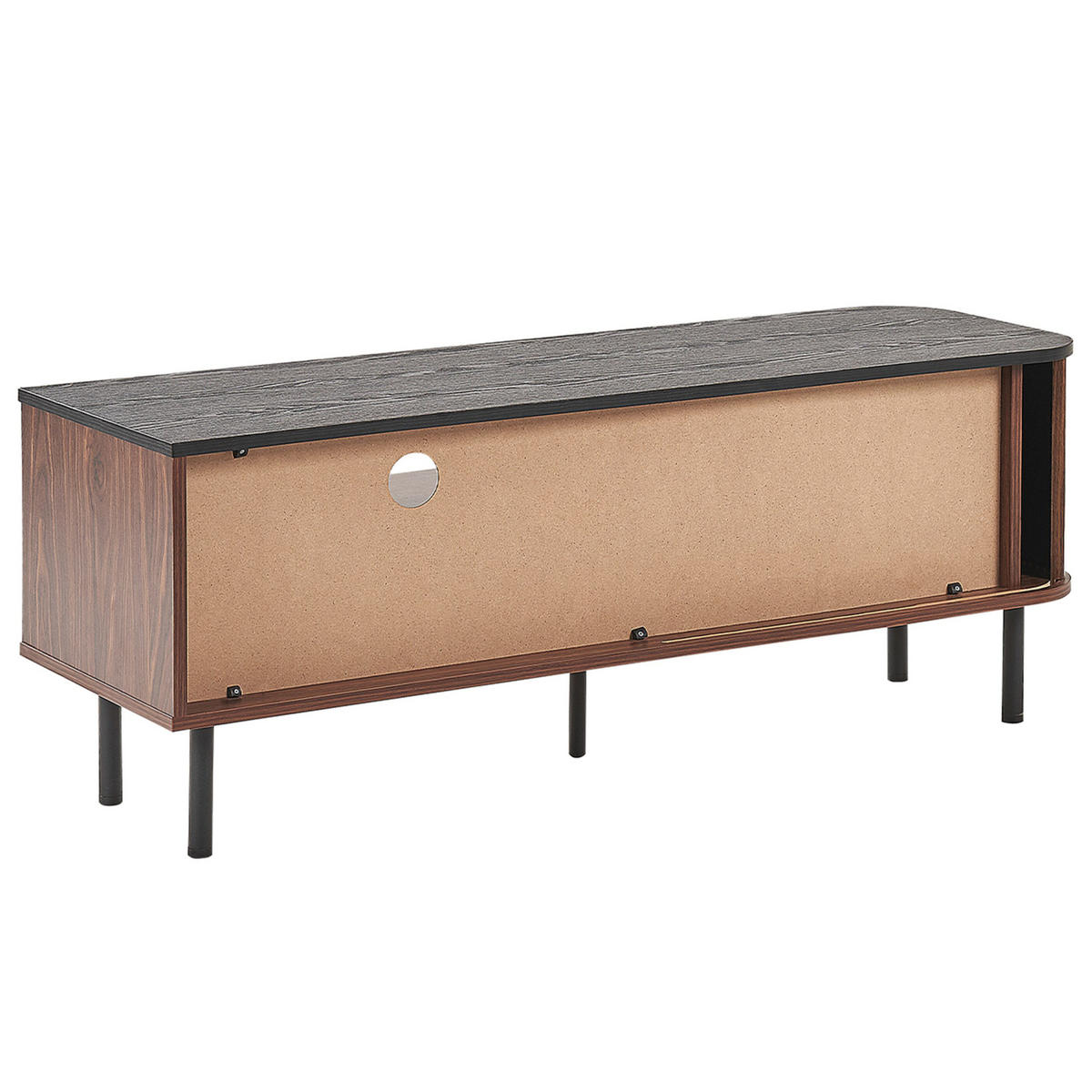 TV-MÖBEL Dunkelbraun, Schwarz Jose 40/120/46 cm - Dunkelbraun, Holzwerkstoff (120/46/40cm) - Beliani