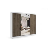 KLEIDERSCHRANK VILAN mit Spiegel - 250 cm - Weiß|Eiche Wotan - Eiche Wotan/Weiß, Holzwerkstoff (250/215/61cm) - ALTDECOR