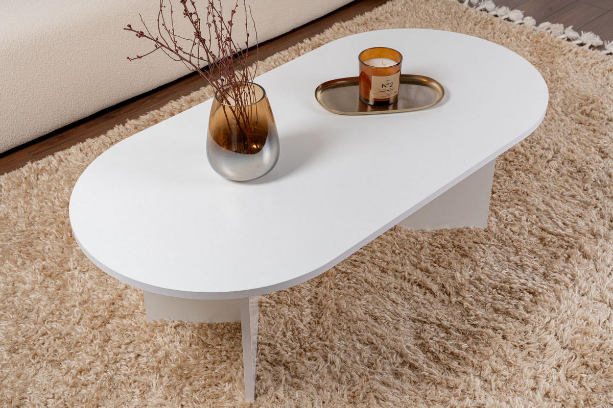 COUCHTISCH sable weiss - Weiß, Holz (119/60/40cm) - Habitat Garten