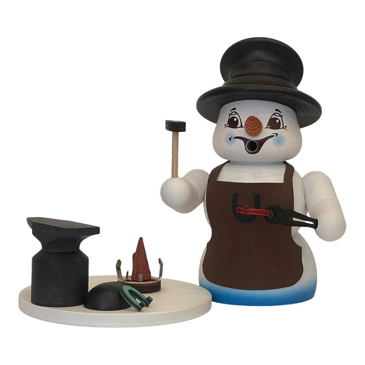 RAUCHFIGUR Schneemann Weiß Schmied 19 cm - Multicolor, Holz (15/19/0.1cm)