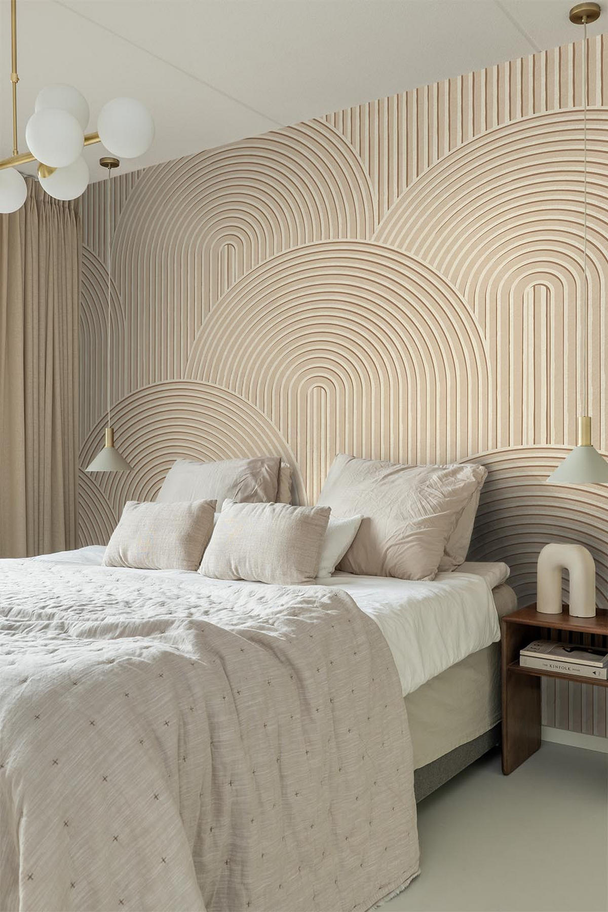 FOTOTAPETE 3D Muster 250 x 279 cm - Beige, Papier (250/279cm) - ESTAhome