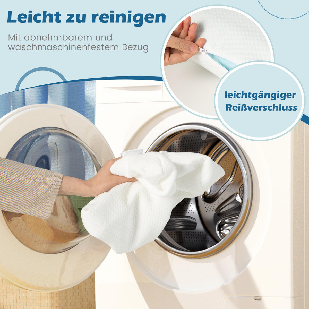 KOPFKISSEN 2er-Set Weiß - Weiß, Textil (40/60cm) - COSTWAY