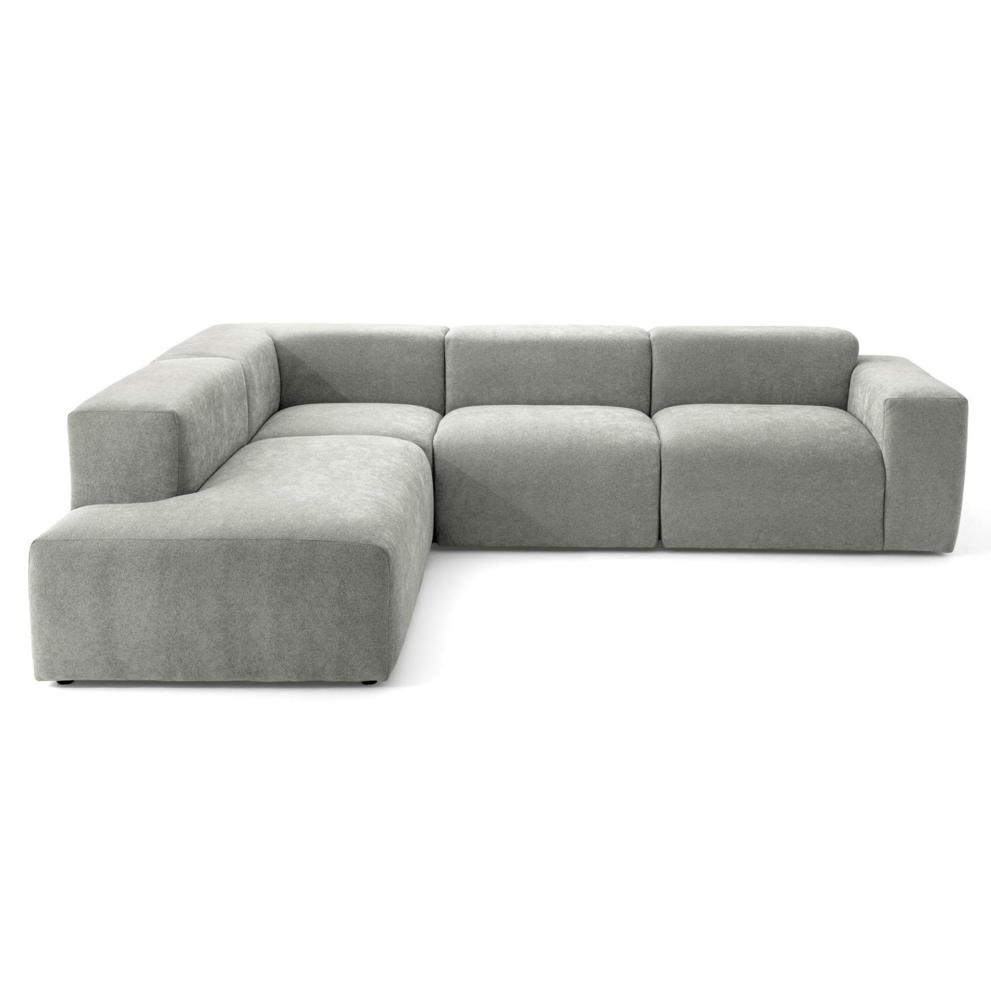 4-SITZER modulares Ecksofa HEAVEN SET 2 Links, Breite 300 cm Webstoff Grau - Schwarz/Grau, Holz/Kunststoff (300/245cm) - Muffo