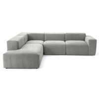 4-SITZER modulares Ecksofa HEAVEN SET 2 Links, Breite 300 cm Webstoff Grau - Schwarz/Grau, Holz/Kunststoff (300/245cm) - Muffo