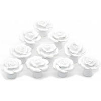 SCHRANKKNOPF Keramik Weiß 10er-Set - Weiß, Keramik (4.1/3.4/0.41cm)