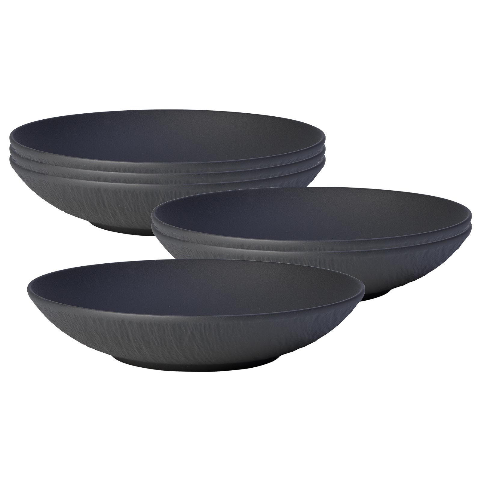SCHALE FLACH Manufacture Rock schwarz ø 23,5 cm 6er Set - Schwarz, Keramik (23.5cm) - Villeroy & Boch