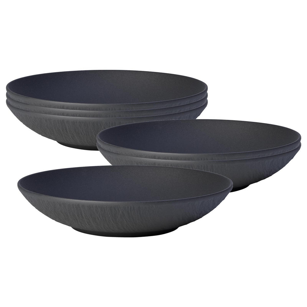 SCHALE FLACH Manufacture Rock schwarz ø 23,5 cm 6er Set - Schwarz, Keramik (23.5cm) - Villeroy & Boch