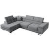 ECKSOFA Anton mit Schlaffunktion Grau Samt - Silberfarben/Grau, Textil/Metall (142/275cm) - Bromarkt