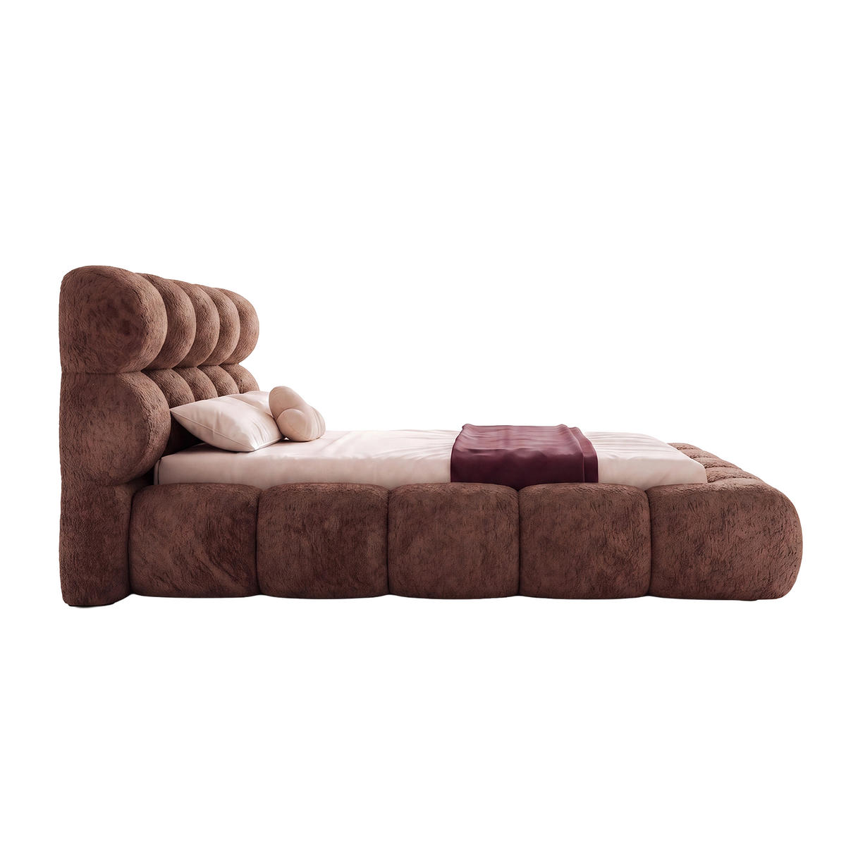 POLSTERBETT FERAGU 180x200 cm, Hellbraun - Hellbraun, Textil (200/180cm) - Fedve