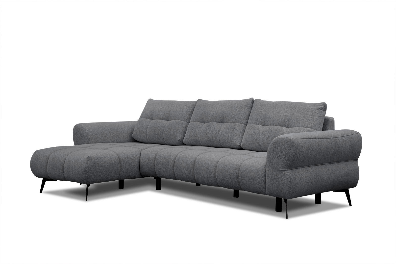 ECKSOFA SALVINI 4-Sitzer, graphitfarben - Schwarz/Graphitfarben, Holzwerkstoff/Textil (158/292cm) - Courtois Laville