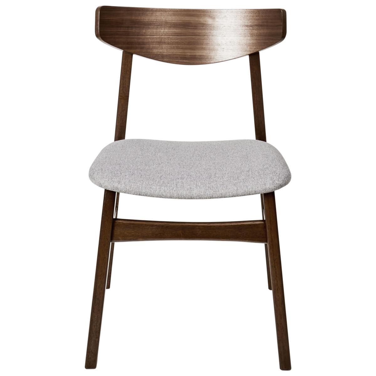 ESSZIMMERSTUHL 2er-Set Holz Braun/Grau Smiley - Hellgrau, Holz (48/75/52cm) - Beliani