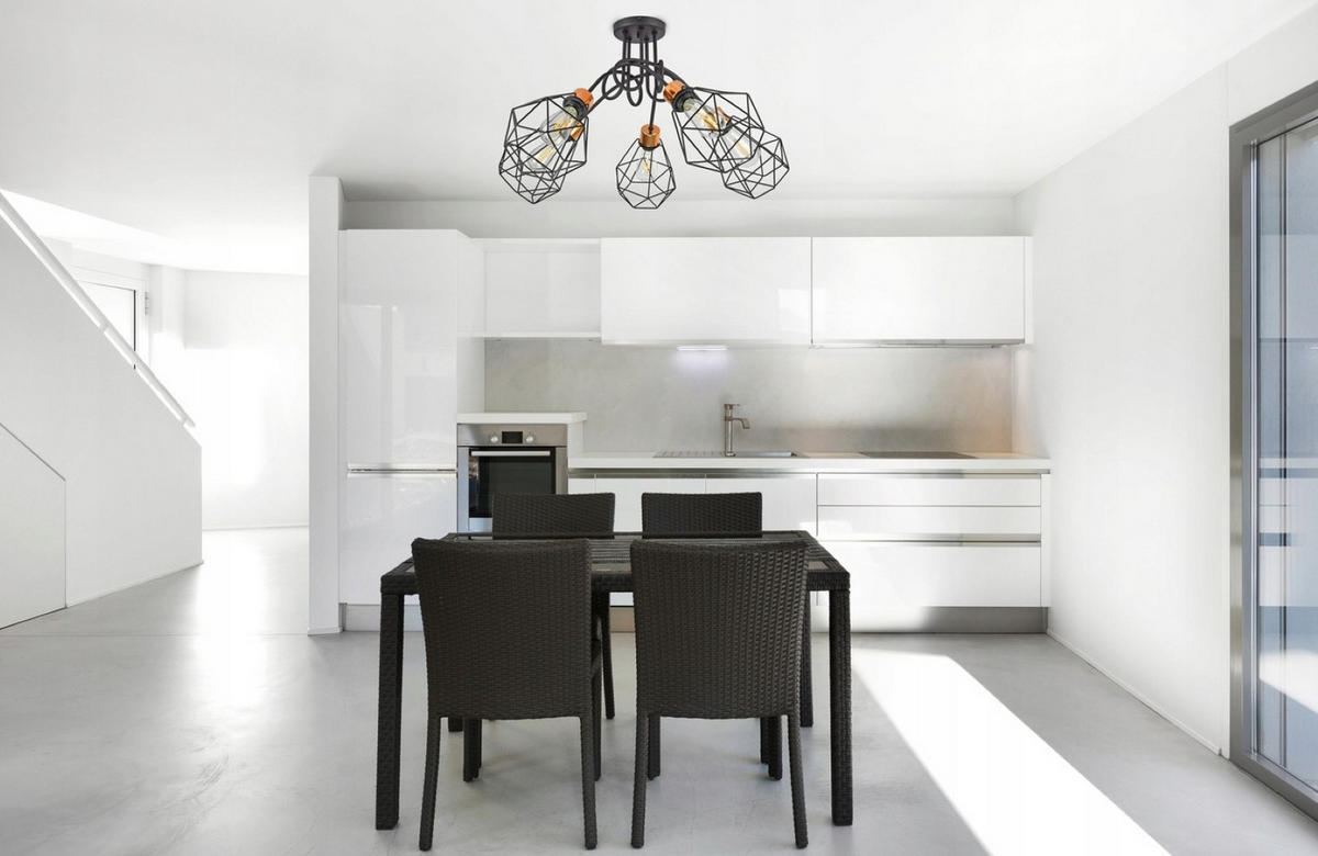 DECKENLEUCHTE EDISON II - Goldfarben/Schwarz, Metall (75/75/45cm) - kiki design