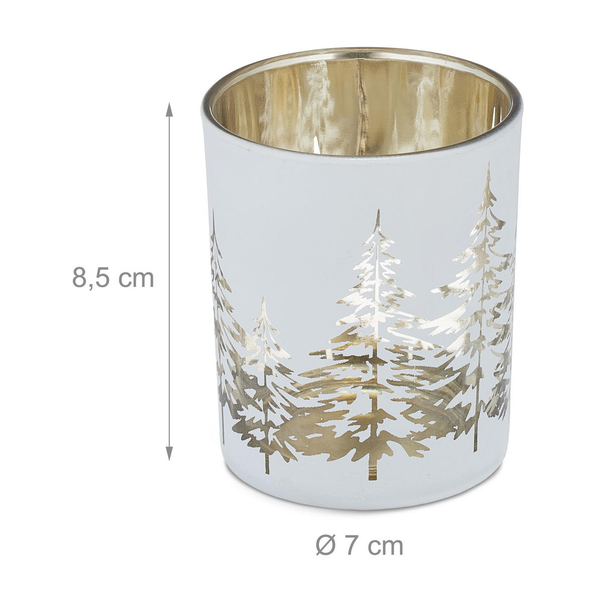 12XTEELICHTHALTER - Multicolor, Glas (7/8.5/7cm) - Relaxdays