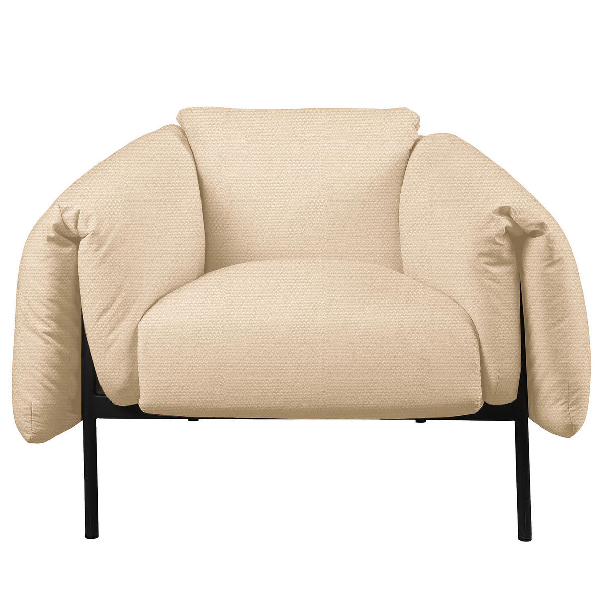 OUTDOOR-SESSEL - Beige, Textil/Metall (104/70/98cm) - home24