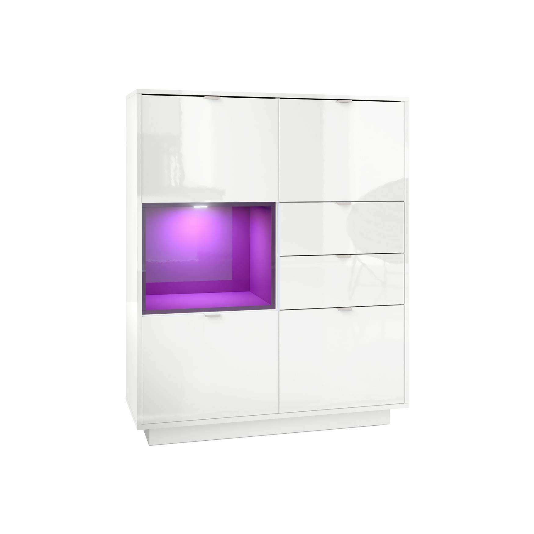 HIGHBOARD Metro Einsatz in Brombeer Hochglanz - Brombeere, Holzwerkstoff (103/123/38cm) - Vladon