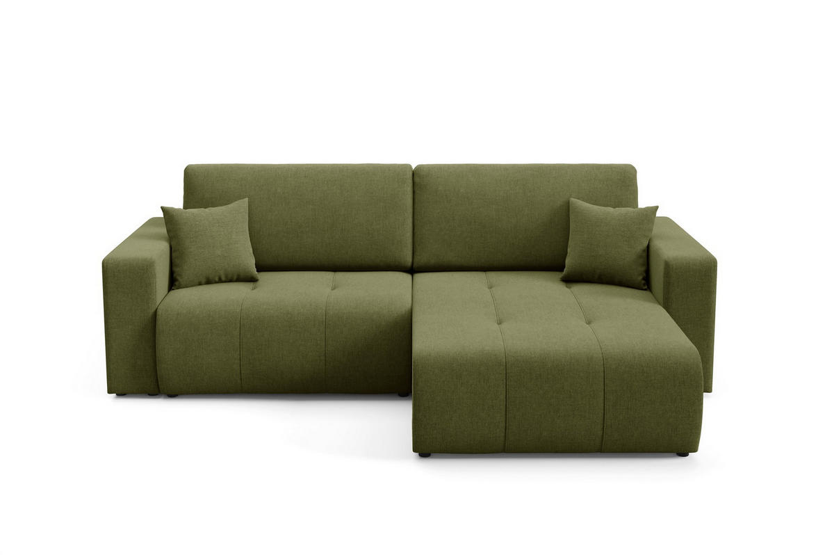 ECKSOFA Augusto - Grün, Holzwerkstoff/Textil (244/149cm) - Fun Möbel