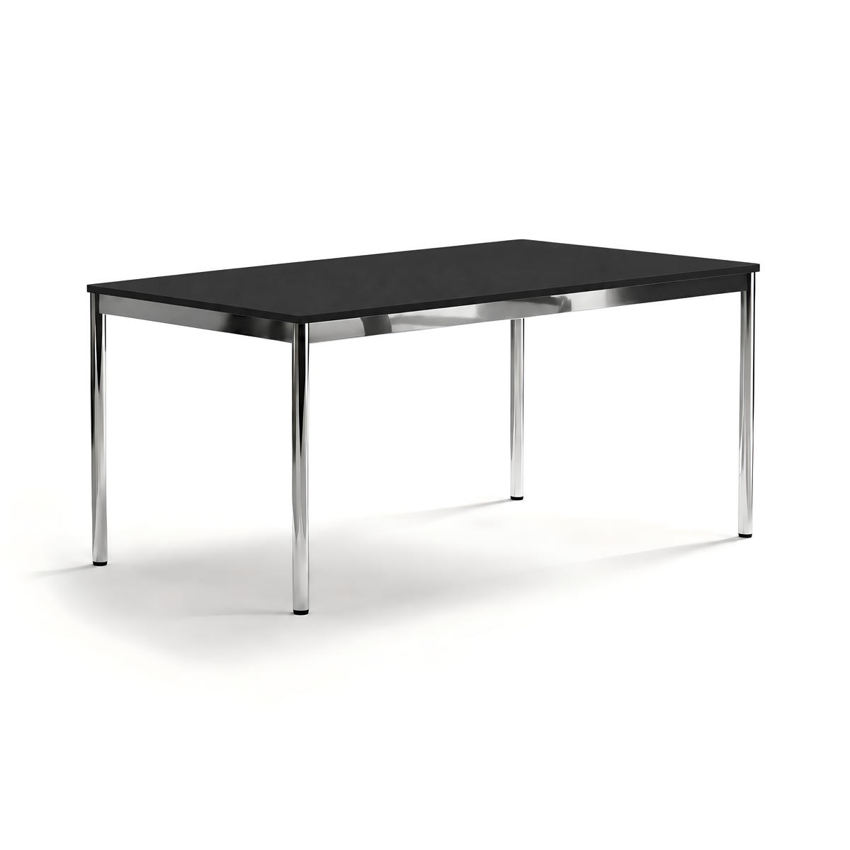 SCHREIBTISCH VST1 160 x 70 cm Schwarz – höhenverstellbar - Chromfarben/Schwarz, Holzwerkstoff (160/70/75.5cm) - Versee