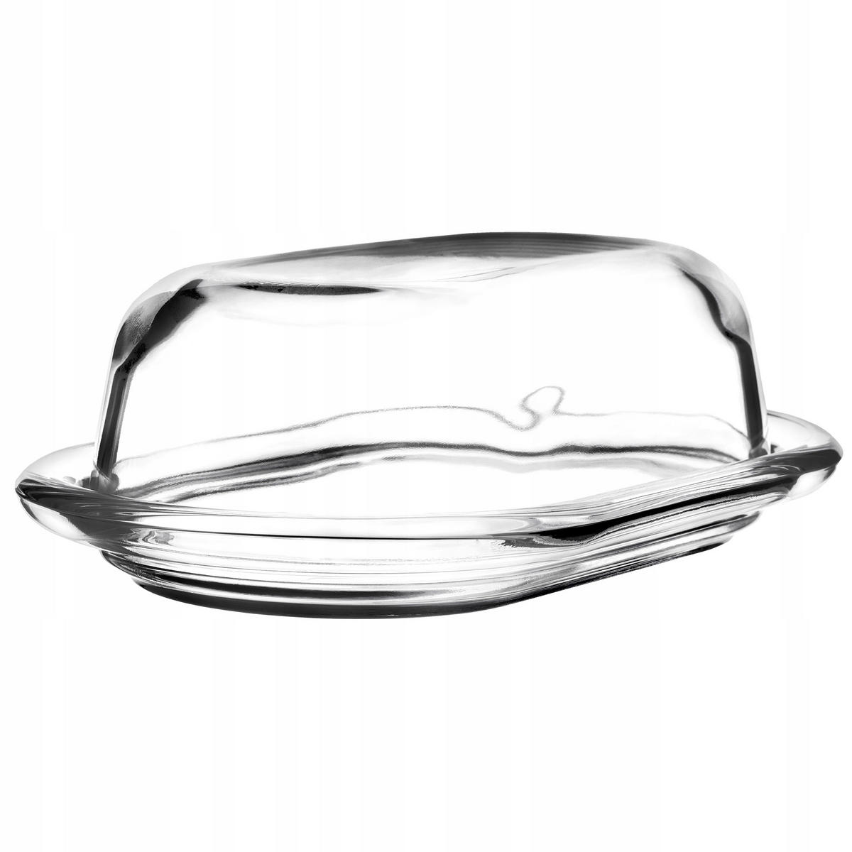 BUTTERDOSE aus Glas mit Deckel, 20 x 13 cm - Transparent, Glas (13/6.5/20cm) - KADAX
